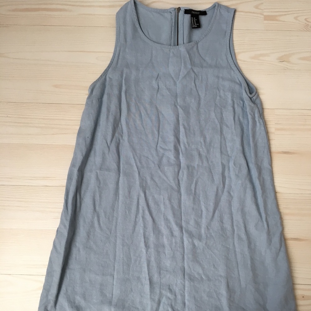 Blue linen dress